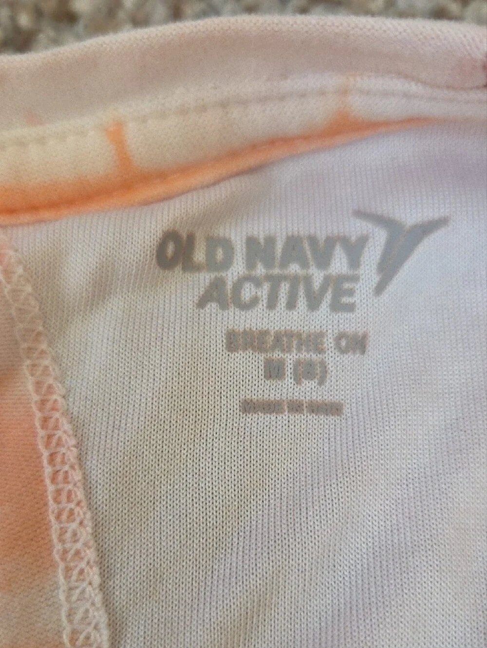 Old Navy Orange & White Tie-Dye Tank Top